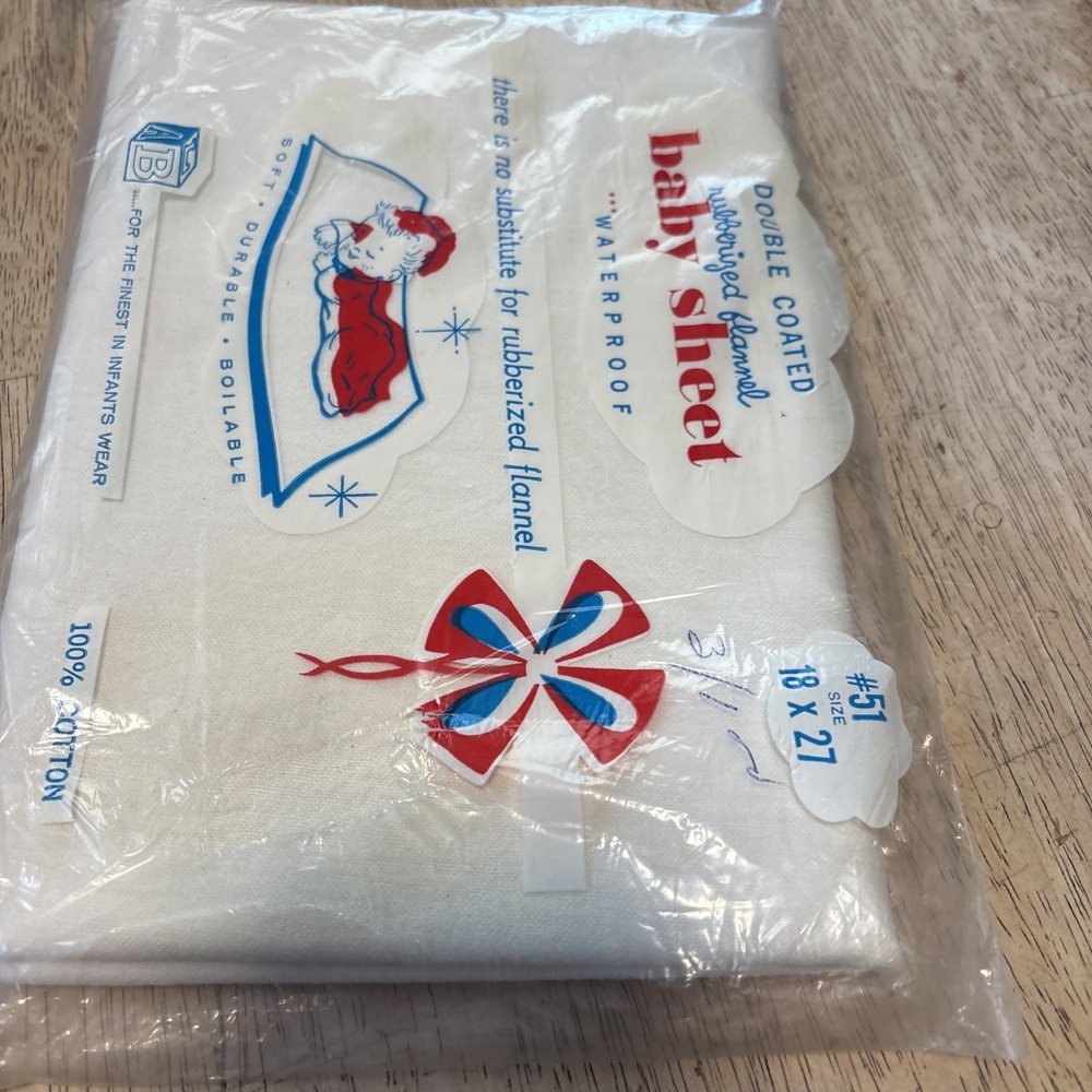 Vintage 1950s Springmaid Rubberized White Baby Crib Sheet 100% Cotton NIP 18x27